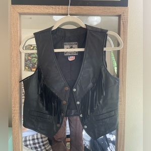 California Leathers Black Fringe Leather Vest